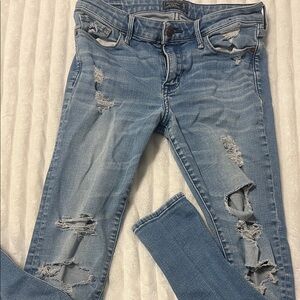 Abercrombie & Fitch Light Blue Distressed Skinny Jeans